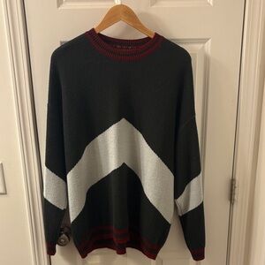 ASOS Black, Gray, and Red Crewneck Sweater
